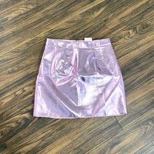 Pink Metallic Pencil Skirt